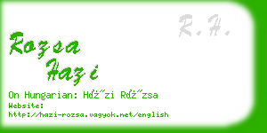 rozsa hazi business card